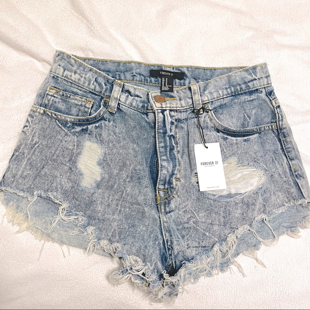 High waist denim shorts